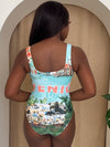 Venetian Views Scenic Print Belted Swimsuit