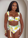 Lemon Grove Ruffle-Shoulder High-Waist Bikini