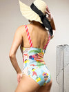 Tropical Postcard Belted One-Piece – Resort Swimwear