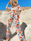 Bold and Playful Elegance Resort Set：Heart Prints，wide-leg pants