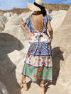 Colorful Fiesta Ruffle Maxi Dress – Resort Wear Statement