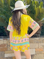 Golden Oasis Bright summer Short and Shirt Resort Wear Set