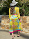 Vibrant Elegance Resort Midi Dress