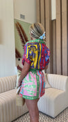 Exotic Boho Inspired Summer Resort Wear Mini Dress
