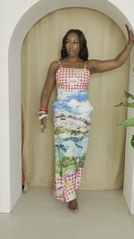Coastal Picnic Print Resort Dress