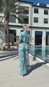 Summer Cocktail Colorful Pant And Shirt Resort Wear Set