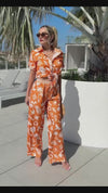 Sun Kissed Radiance Tropics Palm Pant And Shirt Resort Wear Set