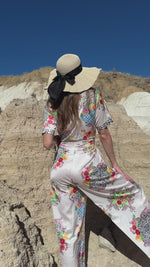 Relaxed fit wholesale resort wear set with floral and zebra details