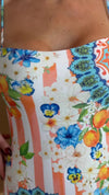 Citrus Bloom Stripe One-Piece Swimsuit