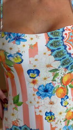 Citrus Bloom Stripe One-Piece Swimsuit