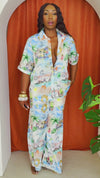Vibrant Island Inspired Pant And Shirt Resort Wear Set