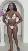 Botanical White Floral Triangle Bikini