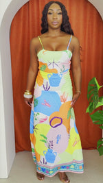 Tropical Colorful Bohemia Geometric Resort Wear Maxi Dress