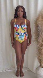 Sun-Kissed Postcards Yellow & Blue Swimsuit