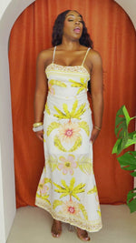 Tropic Island Floral Print Paradise Resort Wear Maxi Dress
