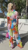 Vibrant Island Tropical Paradise Pant And Shirt Resort Wear Set