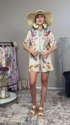 Floral Paradise Elegance Short and Shirt Resort Wear Set