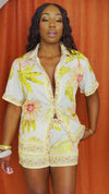 Yellow Floral Resort Set – Elegant Vacation Style