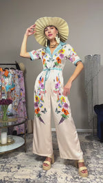 Floral Elegance Satin Jumpsuit – Resort Luxe Collection